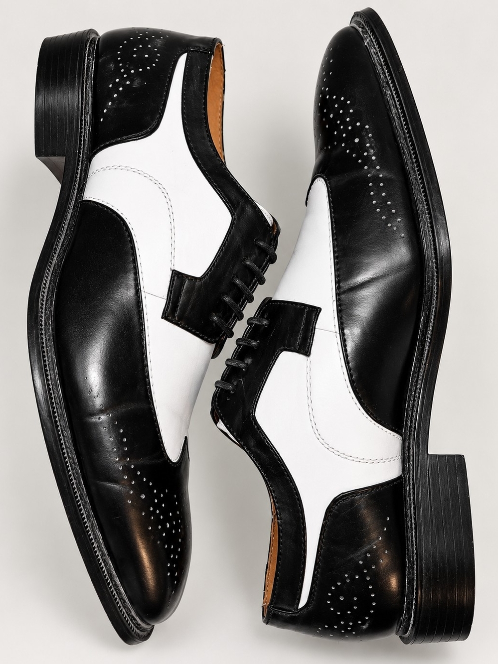Bolano Men's Black & White Oxfords US 12 Like New - Picture 2 of 9